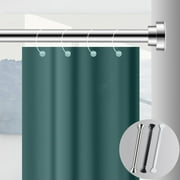Extendable Shower Curtain Tension Rod | Stainless Steel No-Drill Adjustable Closet \u0026 Bath Pole | Non-Slip Ends | Fits Bathroom Kitchen Bedroom | 15.75-21.65 in | Silver Black White | 1PC